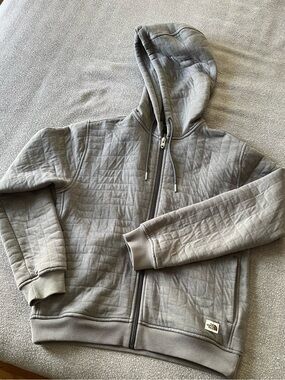 The North Face Quilted Gray Full-Zip Hoodie